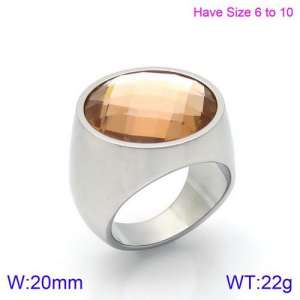 Stainless Steel Stone&Crystal Ring - KR88922S-K