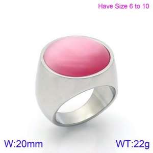 Stainless Steel Stone&Crystal Ring - KR88923S-K