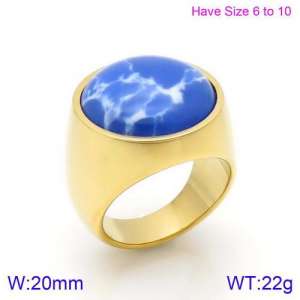 Stainless Steel Stone&Crystal Ring - KR88928G-K