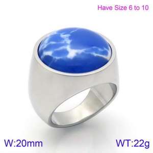 Stainless Steel Stone&Crystal Ring - KR88928S-K