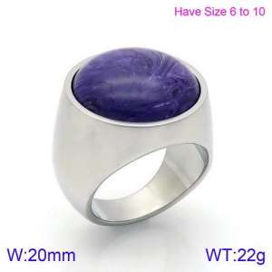 Stainless Steel Stone&Crystal Ring - KR88929S-K