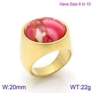 Stainless Steel Stone&Crystal Ring - KR88930G-K