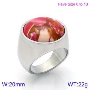 Stainless Steel Stone&Crystal Ring - KR88930S-K