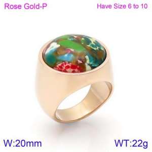 Stainless Steel Stone&Crystal Ring - KR88932R-K