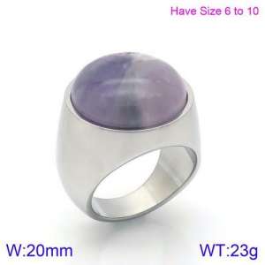 Stainless Steel Stone&Crystal Ring - KR88933S-K