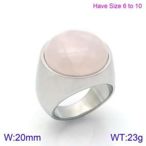 Stainless Steel Stone&Crystal Ring - KR88934S-K