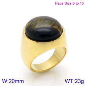 Stainless Steel Stone&Crystal Ring - KR88937G-K