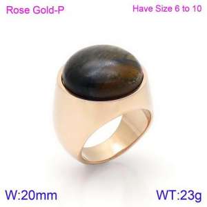 Stainless Steel Stone&Crystal Ring - KR88937R-K