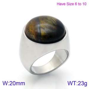 Stainless Steel Stone&Crystal Ring - KR88937S-K