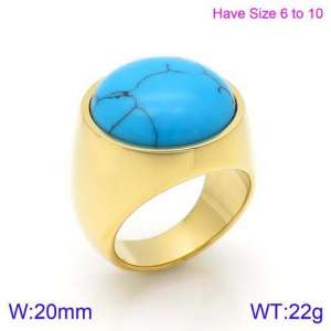 Stainless Steel Stone&Crystal Ring - KR88938G-K