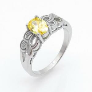 Stainless Steel Stone&Crystal Ring - KR89044-ZY