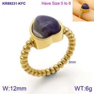 Stainless Steel Stone&Crystal Ring - KR89231-KFC