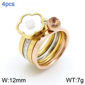 Stainless Steel Stone&Crystal Ring - KR90133-WX