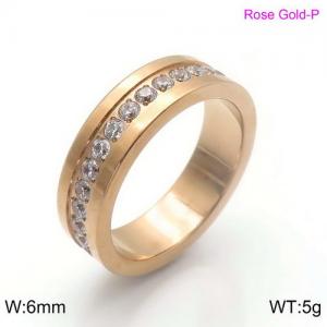 Stainless Steel Stone&Crystal Ring - KR91359-GC
