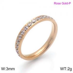 Stainless Steel Stone&Crystal Ring - KR91363-GC