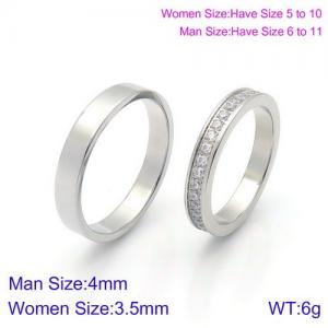 Stainless Steel Lover Ring - KR91539-K