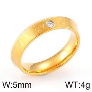 Stainless Steel Stone&Crystal Ring - KR91690-GC