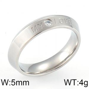 Stainless Steel Stone&Crystal Ring - KR91691-GC