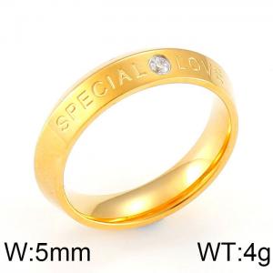 Stainless Steel Stone&Crystal Ring - KR91693-GC