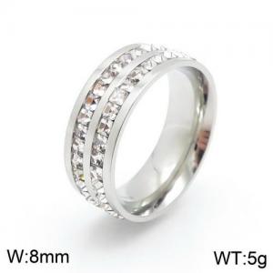 Stainless Steel Stone&Crystal Ring - KR91808-TBC