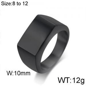 Stainless Steel Black-plating Ring - KR91918-WGSF