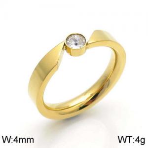 Stainless Steel Stone&Crystal Ring - KR92022-GC