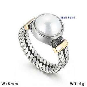 Stainless Steel Stone&Crystal Ring - KR92105-K