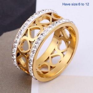 Stainless Steel Stone&Crystal Ring - KR92183-WGQZ