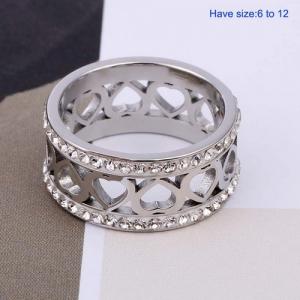 Stainless Steel Stone&Crystal Ring - KR92184-WGQZ