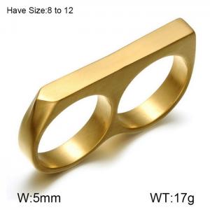 Stainless Steel Gold-plating Ring - KR92452-WGMJ