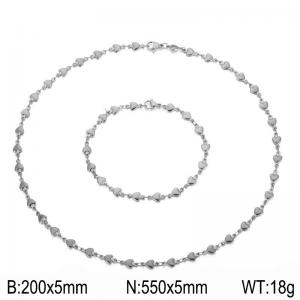 Stainless steel peach heart chain set - KS218226-Z