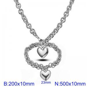 Stainless steel heart-shaped pendant set - KS219180-Z