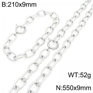 Fashion stainless steel O-chain bracelet and necklace two-piece set - KS226270-Z