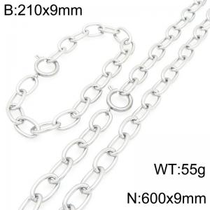 Fashion stainless steel O-chain bracelet and necklace two-piece set - KS226271-Z
