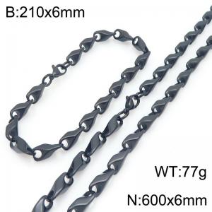 Black Creative Stainless Steel Jewelry Set - KS227074-ZCG