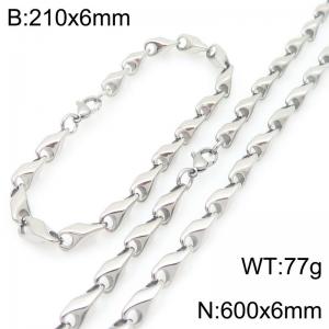 Silver Creative Stainless Steel Jewelry Set - KS227075-ZCG
