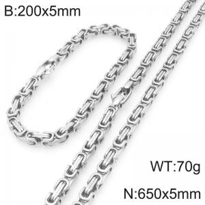 5mm Creative Men's Neutral Stainless Steel Emperor Chain Set Length 650cm - KS227887-Z