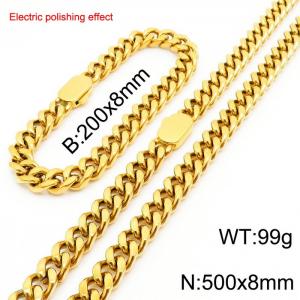 Stainless steel gold-plated set - KS229716-Z