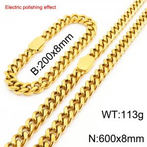 Stainless steel gold-plated set - KS229718-Z