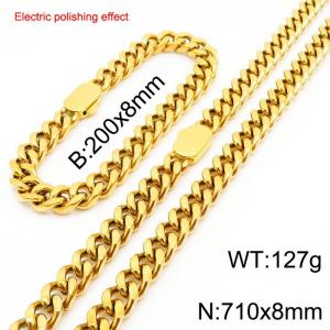 Stainless steel gold-plated set - KS229720-Z