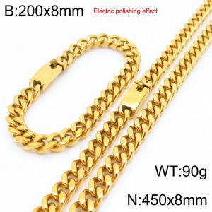 Stainless steel gold-plated set - KS229736-Z