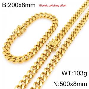 Stainless steel gold-plated set - KS229744-Z