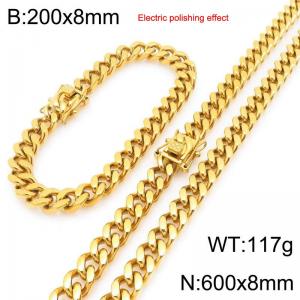 Stainless steel gold-plated set - KS229746-Z