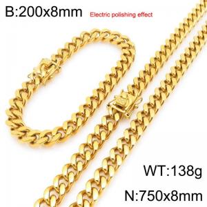 Stainless steel gold-plated set - KS229749-Z