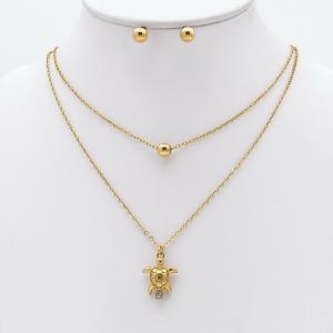 Stainless steel necklace earring two-piece set suitable for women's daily wear - KS229897-TJG