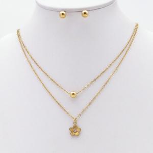 Stainless steel necklace earring two-piece set suitable for women's daily wear - KS229910-TJG