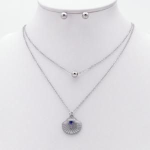 Stainless steel necklace earring two-piece set suitable for women's daily wear - KS229953-TJG