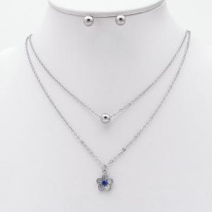 Stainless steel necklace earring two-piece set suitable for women's daily wear - KS229961-TJG