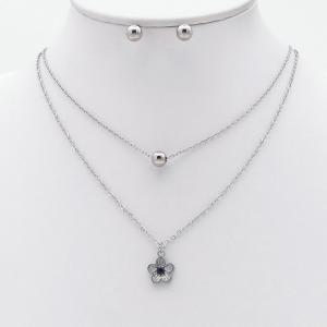 Stainless steel necklace earring two-piece set suitable for women's daily wear - KS229964-TJG