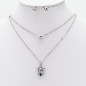 Stainless steel necklace earring two-piece set suitable for women's daily wear - KS229973-TJG